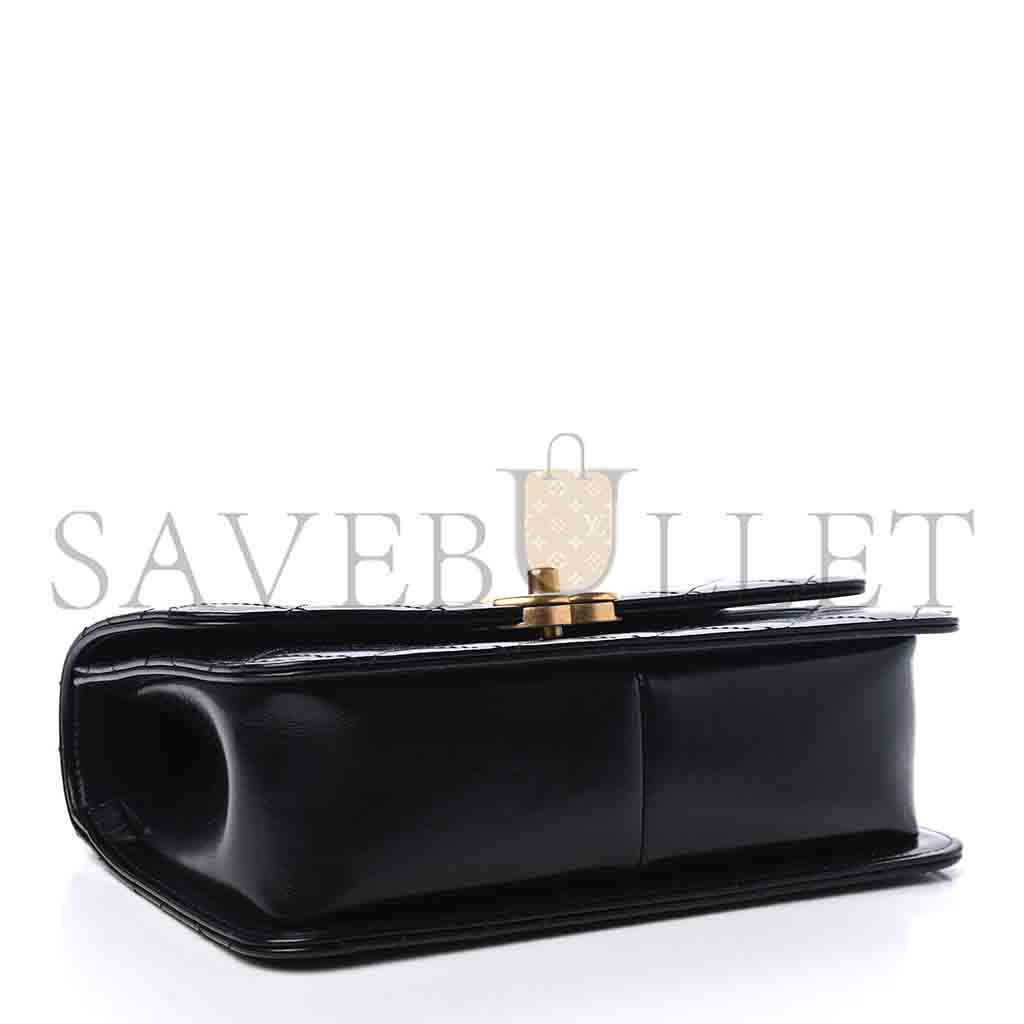 Ch*el master calfskin quilted mini perfect fit flap black (22*14.5*8cm)